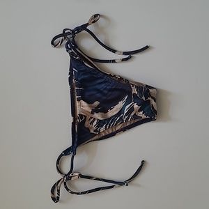 Adriana Degreas String Bikini Bottom - Blue & Tan